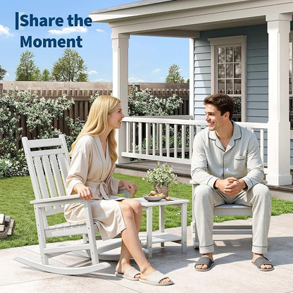 GarveeLife Poly Lumber Rocking Chair Outdoor Set of 2 - Image 3
