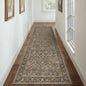 3x12 Brown Vintage Floral Washable Runner Rug by HUGEAR