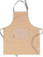 AMOUR INFINI Cotton Aprons for Women with Pockets Adjustable Strap and Waist Ties Reusable Printed Aprons for Baking, Cooking, Gardening (27.5 x 33 Inches - Yellow)