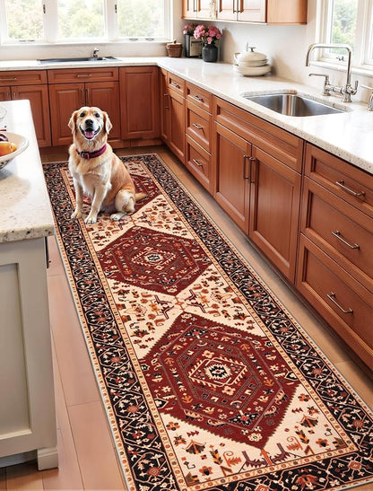 SERISSA 2'6"x10' Washable Non Slip Boho Runner Rug - Image 3
