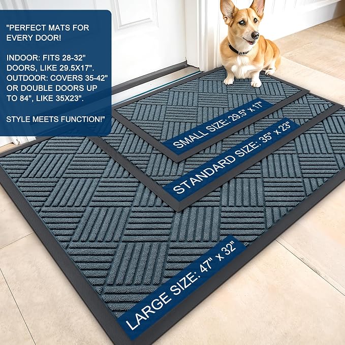 OLANLY Front Door Mat Outside Entrance 47x23, Waterproof Heavy-Duty Doormat | - Image 2