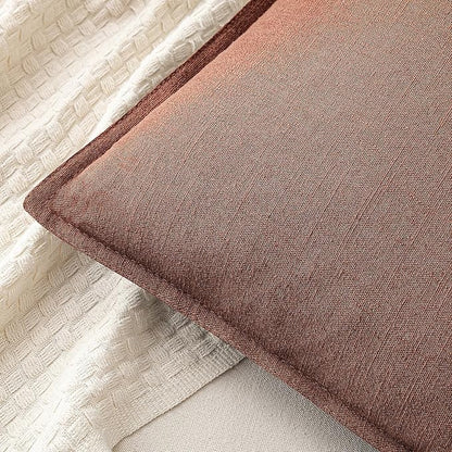 MIULEE Decorative Linen Pillow Covers 20x20 Inch Rust Red | Boho Farmhouse​ - Image 2