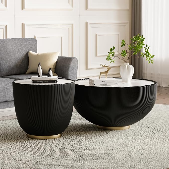 27.55" Round Marble Coffee Table - Image 7