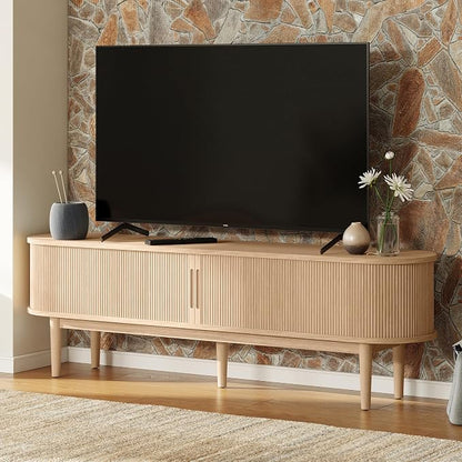 LINSY HOME 58" Fluted TV Stand for TVs up to 65 Inch, Mid Century Modern - Image 4