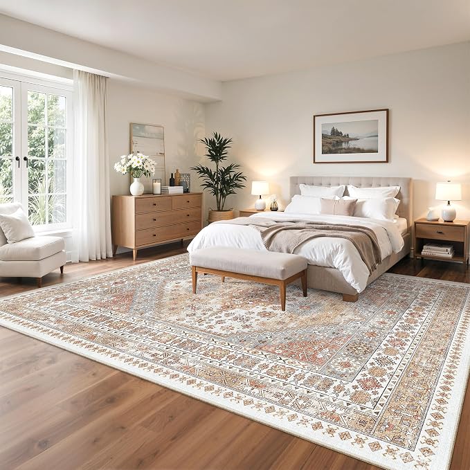 10x14 Area Rugs for Living Room, Large Washable Rug, Dining Room, Low Pile - Image 9