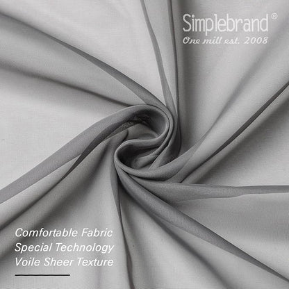 Simplebrand Grey Sheer Curtains 63 Inch Length 2 Panels, Rod Pocket Solid Color - Image 7