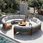VilroCaz 3-Piece Outdoor Patio Furniture Sectional Sofa Set, 2 Semi-Circle Sofas by VilroCaz