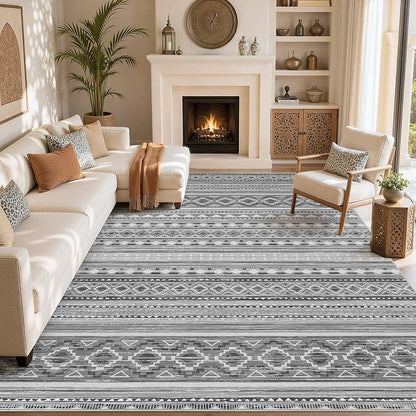 cotiled Boho 9x12 Area Rug for Living Room: Large Moroccan Washable Rug | Stain by COTILED