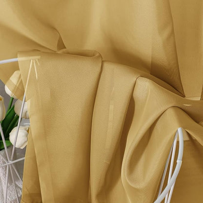 Chyhomenyc Gold Sheer Curtains 63 Inches Long 2 Panels, Light Filtering Bright - Image 7