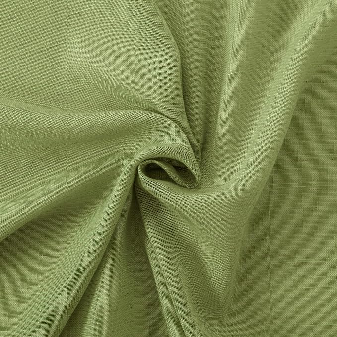 BGment Olive Green Linen Curtains - Image 7