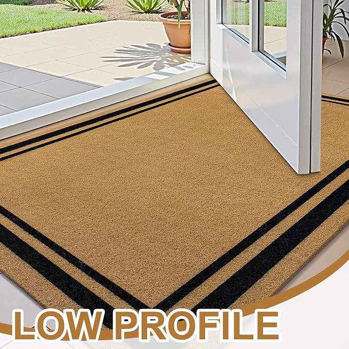 OLANLY Front Door Mat, Low Profile Doormat, Stain and Fade Resistant, - Image 3