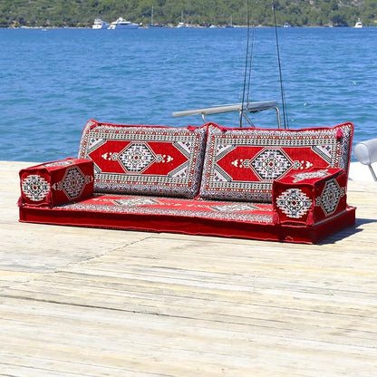 mysticalanatolia Majlis Floor Sofa Loveseat – 75x27x4 in Convertible Guest - Image 2