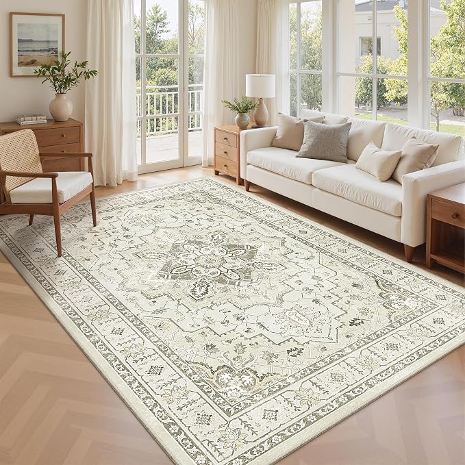 6x9 Area Rugs for Living Room, Large Washable Rug, Dining Room, Low Pile - Image 4
