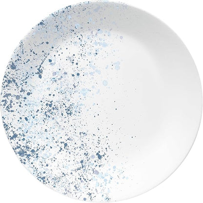 Corelle Vitrelle 18-Piece Service for 6 Dinnerware Set Triple Layer Glass and Chip Resistant, Lightweight Round Plates and Bowls Set, Indigo Speckle
