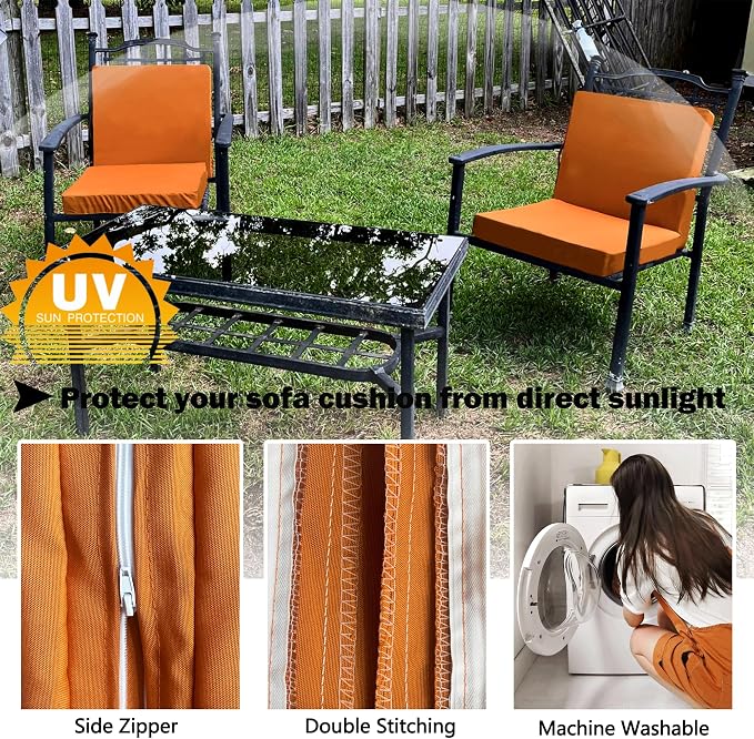 Sqodok Outdoor Cushion Covers 24x24 inch, Wicker Chair - Image 4