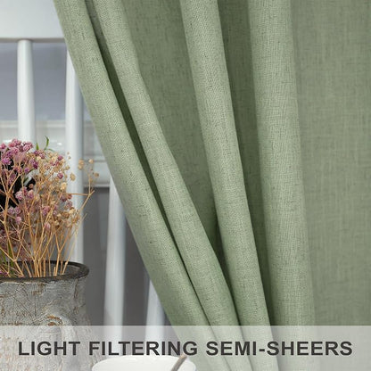 Sage Green Curtains 38 Inch Wide - Image 4