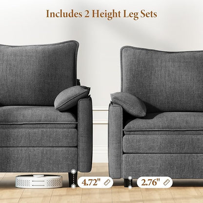 Vesgantti 108" Modular Sectional Sofa, Comfy Cloud Couch - Image 3