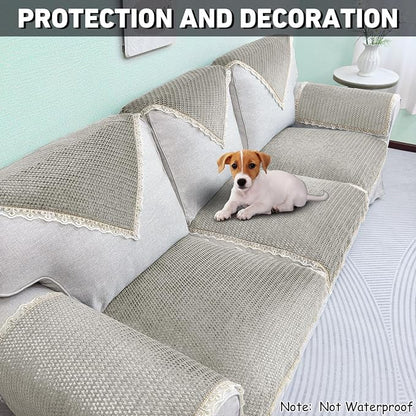 Couch Arm Cover, Sofa Arm Covers, Non-Slip Lace Armrest Covers, - Image 4