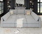 Oversized Modular Sectional Sleeper Couch, Solid Wood Frame, Removable Washable by Kalafini
