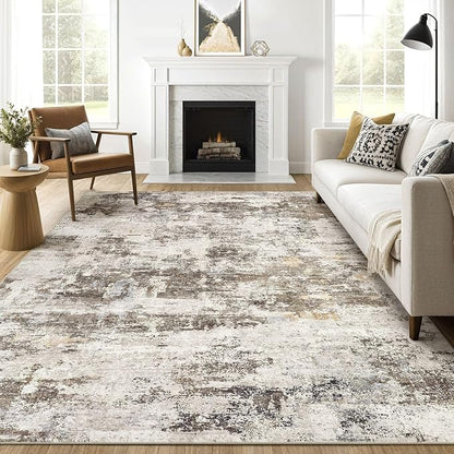 LOONGRUG 7x9 Area Rug Washable Large Neutral Modern Living Room Rugs | Abstract by LOONGRUG
