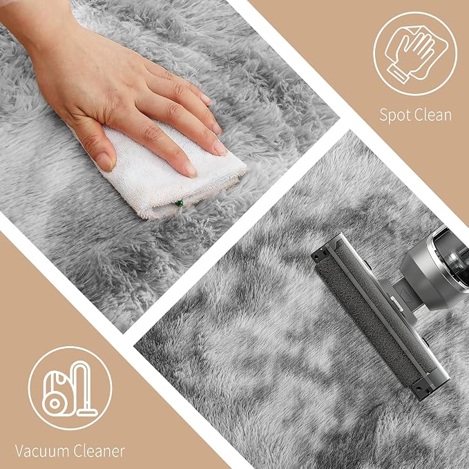 9x12 Area Rug Fluffy Shaggy Ultra Soft Faux Fur Non-Slip Machine Washable Carpet - Image 7
