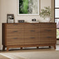 BORNOON 63" Long Dresser for Bedroom, 9-Drawer Fluted Dresser, Extra-Wide Wood by BORNOON