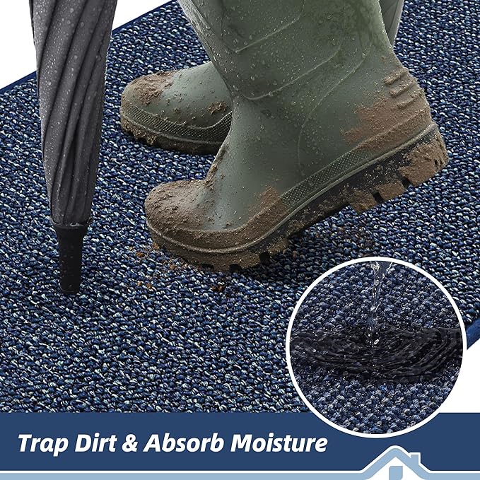 BEQHAUSE Dirt Trapper Door Mat 24" x 60", Non-Slip Washable Doormats, Low - Image 3