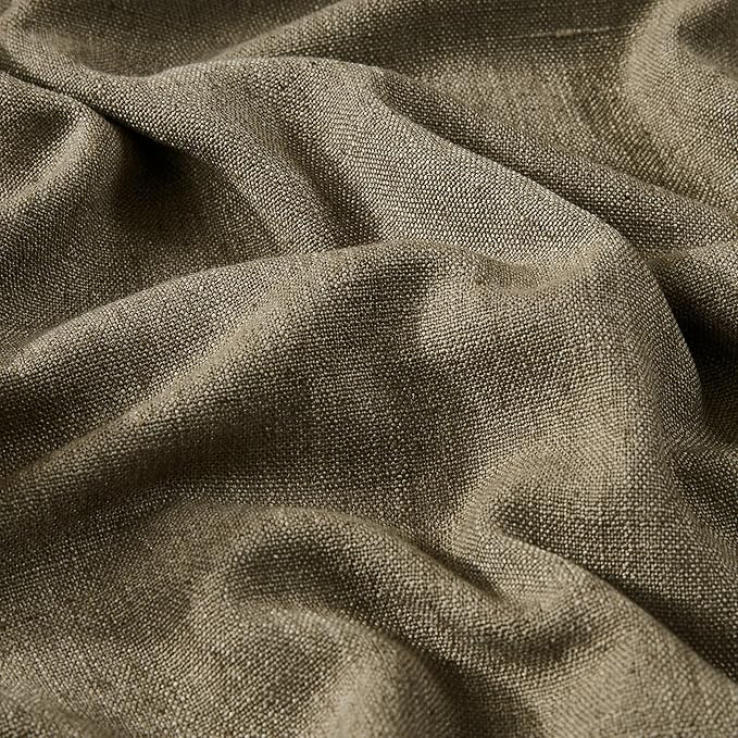 Vision Home Brown Pinch Pleated Full Blackout Curtains Linen Blended Room - Image 7