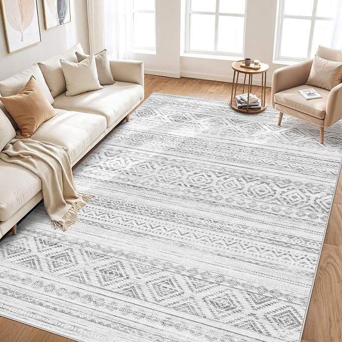 cotiled Boho 10x14 Area Rug for Living Room: Large Moroccan Washable Rug | - Image 6