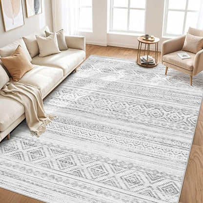 cotiled Boho 10x14 Area Rug for Living Room: Large Moroccan Washable Rug | - Image 6