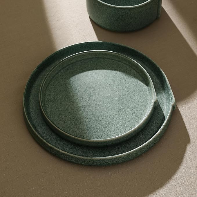 Stone Lain Bao 4-Piece Salad Plate Set Stoneware, Green