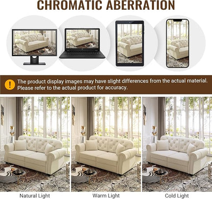KEIKI 83" Velvet Chesterfield Sofa - Image 7