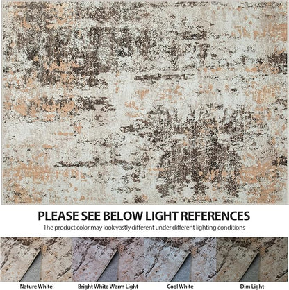 Runner Rugs for Hallways Kitchen 2.6x8 Non Slip Washable Brown Beige | Modern - Image 7