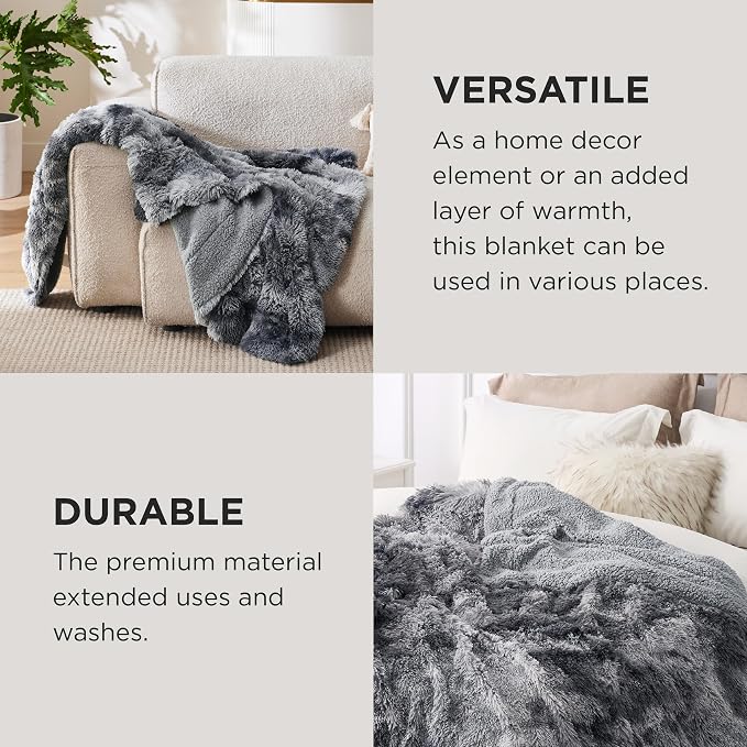 Bedsure GentleSoft Fuzzy Faux Fur Sherpa Fleece Blanket Twin Size, Plush Thick - Image 4