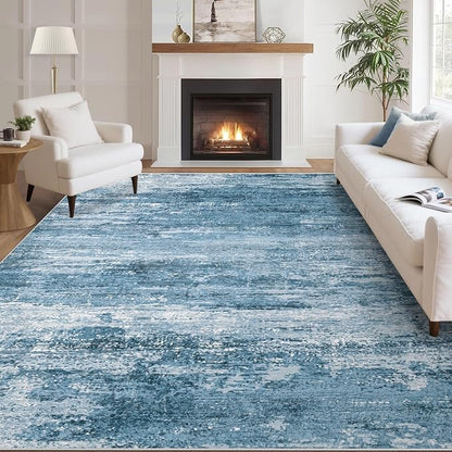Washable Rug 5x7 Area Rugs for Living Room: Neutral Soft Rug Abstract Non Slip by LOSBULAKE