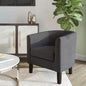 BELLEZE Living Room Chair, Linen Round Accent Barrel Chair, Club Tub Sofa Chair by BELLEZE