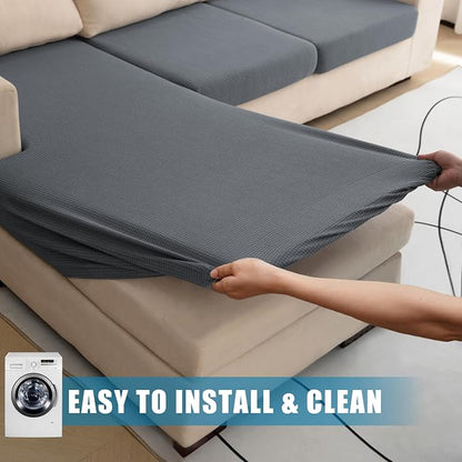 Water Repellent L Shaped Couch Covers, Sofa Seat Cushion Slipcovers, Stretch - Image 6