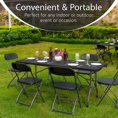 6 Feet Foldable Table with Built in Handle & Steel Legs | 6FT Heavy Duty - Image 4