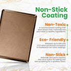 NutriChef 2-Piece Nonstick XL Cookie Sheets for Baking - 22" x 16" Extra Large Carbon Steel Oven Baking Trays - Non Stick Coating, Stackable Baking Pans, NCLGBP28
