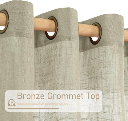 Oatmeal Sheer Linen Curtains 84 Inch Long - Image 4