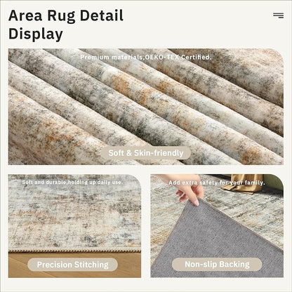 Soalmost Abstract Rug 5x7 Washable Area Rugs - Image 6