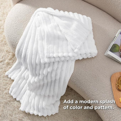Bedsure Soft Twin Blanket for Bed Decor Gifts Bright White 60"x80" | Birthday - Image 6