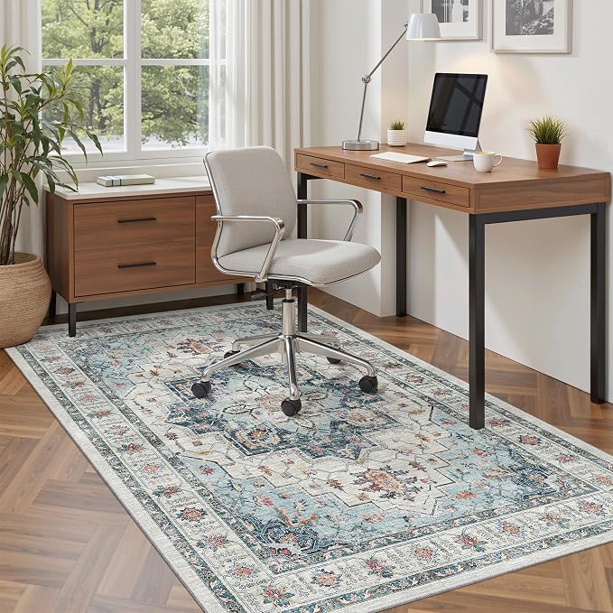 Madane Area Rug 3x5, Washable Vintage Entry Rugs - Image 2