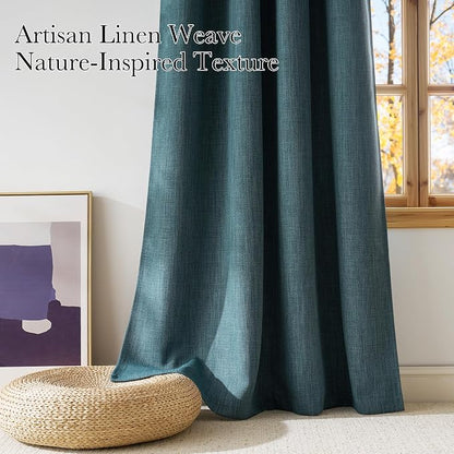 NICETOWN Greyish Blue Room Darkening Curtains 84 inches Long - Image 3