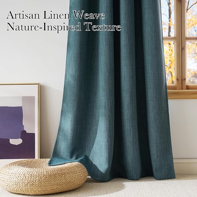NICETOWN Greyish Blue Blackout Curtains 84 inches Long - Image 3