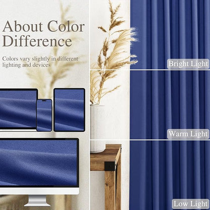 Extra Long Classic Blue Linen Curtains 120 Inch - Image 3