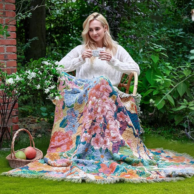 LUTBM Boho Throw Blanket for Couch Sofa Chair Cotton Summer Blankets for - Image 5