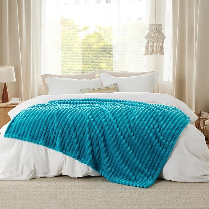 Bedsure Soft Twin Blanket for Bed Decor Gifts Teal 60"x80" | Birthday Gifts for - Image 7