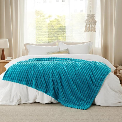 Bedsure Soft Twin Blanket for Bed Decor Gifts Teal 60"x80" | Birthday Gifts for - Image 7