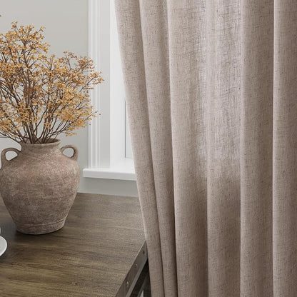 Brownish Grey Linen Curtains 120 Inch Extra Long - Image 4